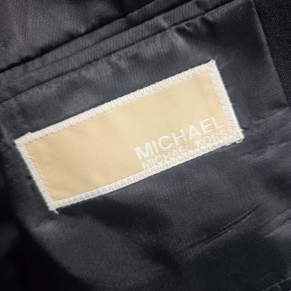 Michael Kors Men's Suit Blazer‎ 42R Wool Blend 2-Button Navy Blue - Flaw - Picture 14 of 16